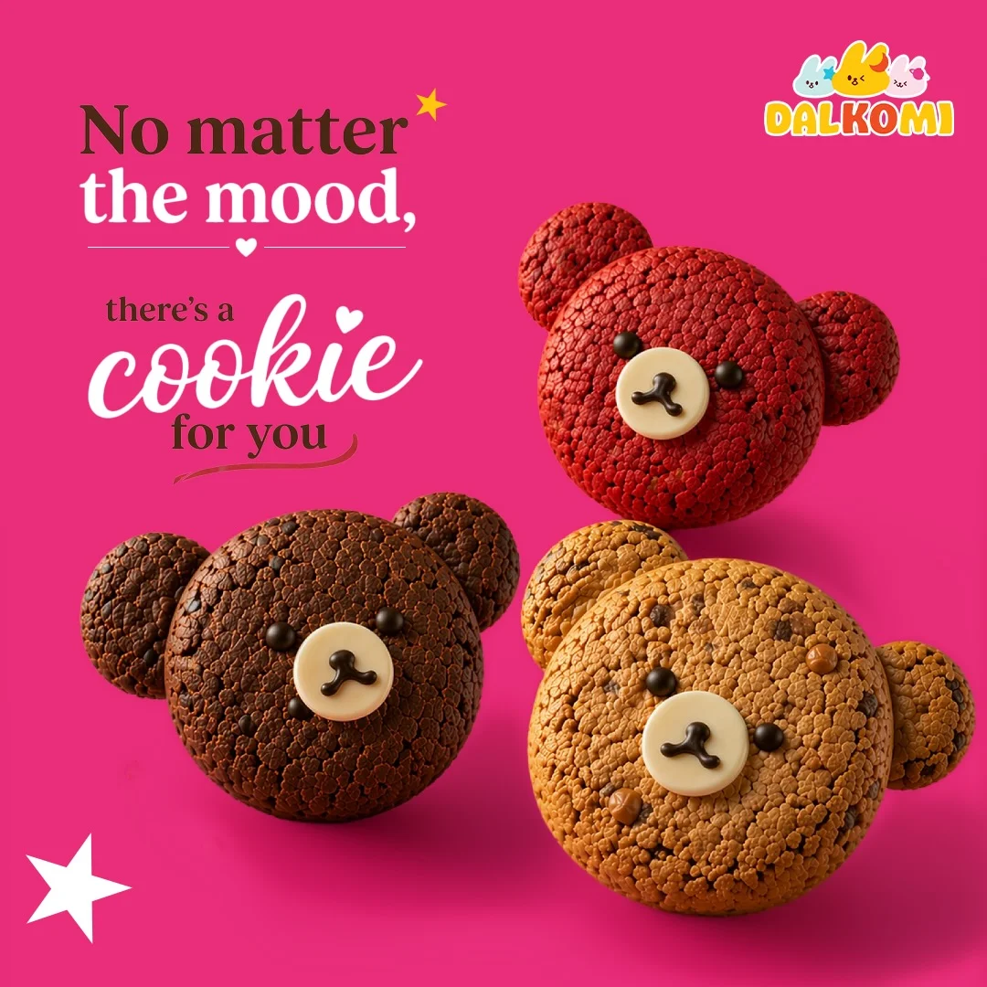 Dalkomi Instagram post: bear-shaped cookies for every mood